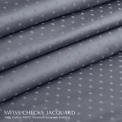 Malako Swiss Checks Jacquard 550 TC 100% Cotton King Size Bedding - MALAKO