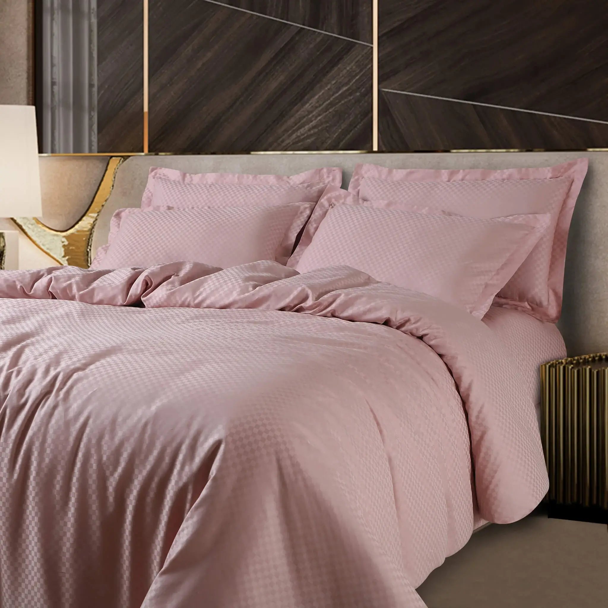 peach jacquard duvet set