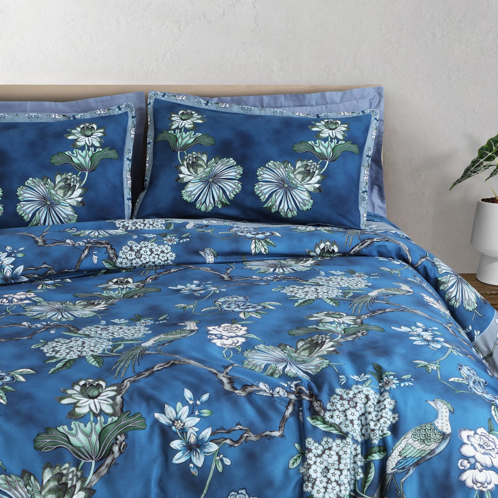 100% Cotton 350TC Blue Ethnic Sion Bedding Collection - MALAKO