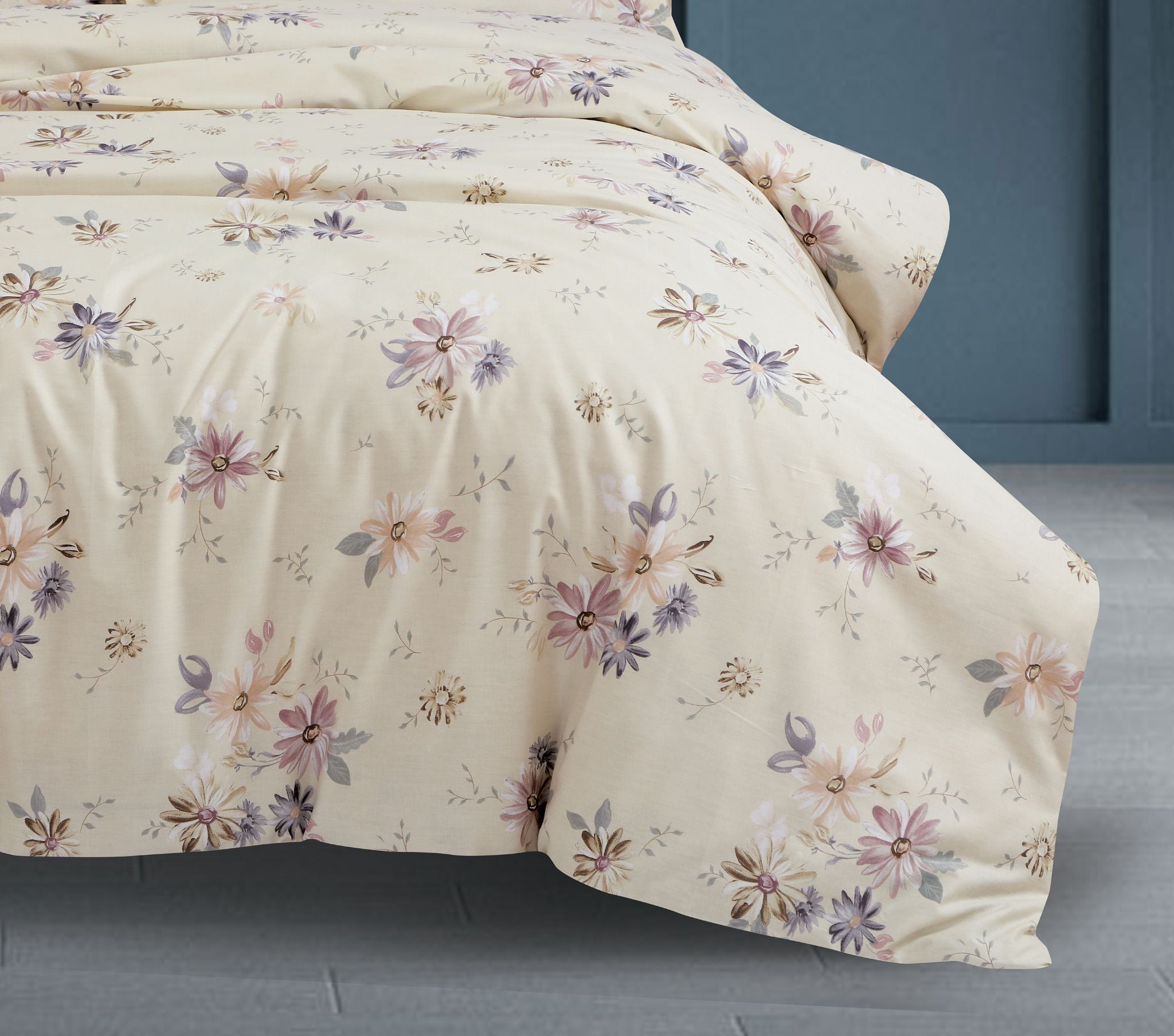 Malako Royale XL Bedding Set - Fohn Botanic 100% Cotton King Size Bedsheet With Comforter