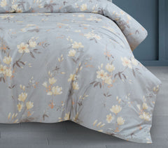 100% Cotton King Size Botanic Grey Royale XL Bed Sheet Set With 2 Pillow Covers