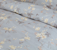 100% Cotton King Size Botanic Grey Royale XL Bed Sheet Set With 2 Pillow Covers