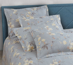 100% Cotton King Size Botanic Grey Royale XL Bed Sheet Set With 2 Pillow Covers