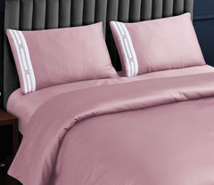 Petal Soft Vivid Embroidered Duvet Cover Set - Wine 100% Cotton King Size Duvet Set