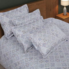 Malako Royale XL Double Bed Duvet Cover - Grey Abstract 100% Cotton King Size Quilt Cover