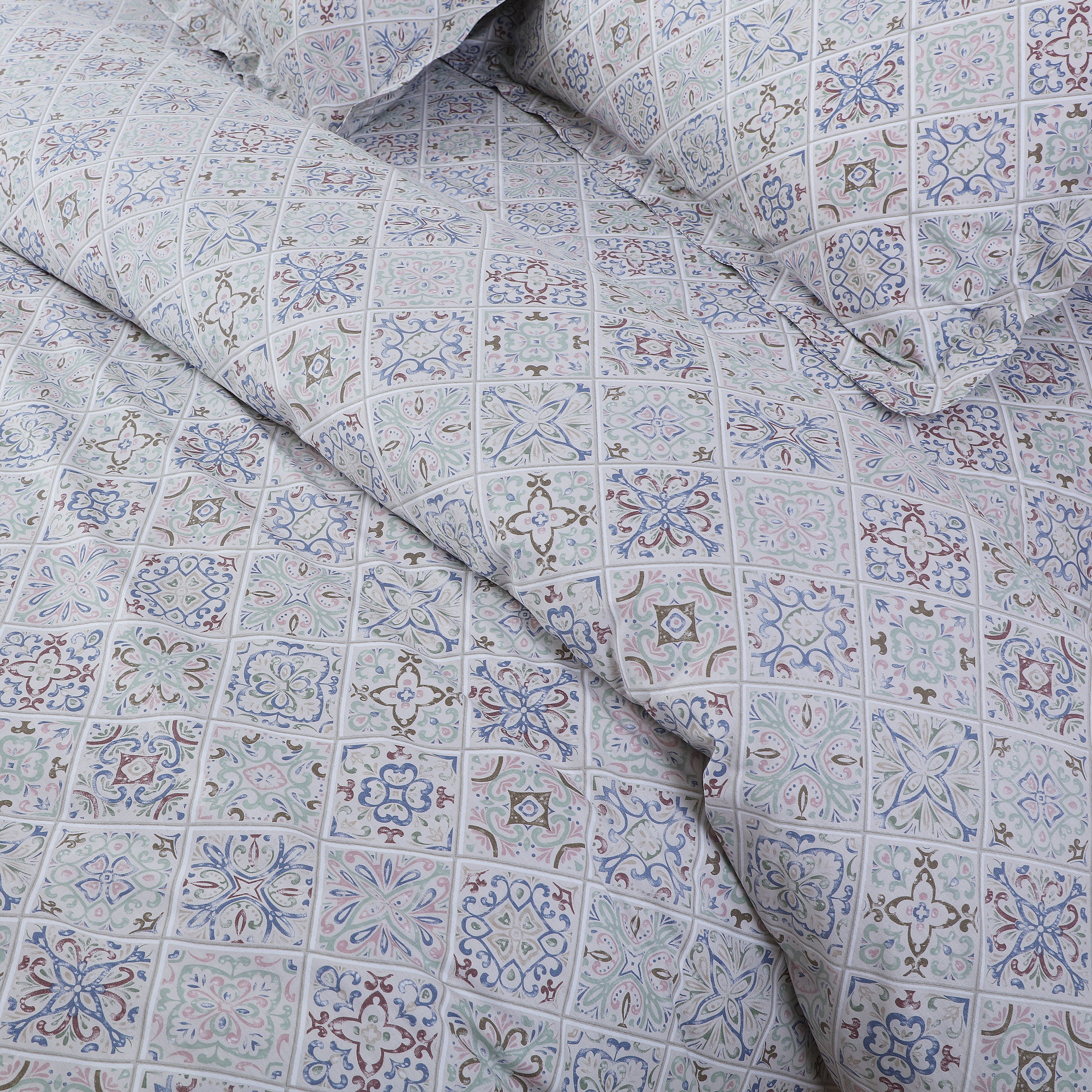 Malako Royale XL Double Bed Duvet Cover - Grey Abstract 100% Cotton King Size Quilt Cover