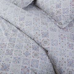 Malako Royale XL Double Bed Duvet Cover - Grey Abstract 100% Cotton King Size Quilt Cover