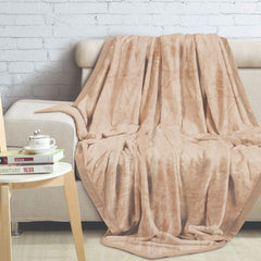 Malako Single Bed Blanket - Heavy Plush Beige Shaded Blanket