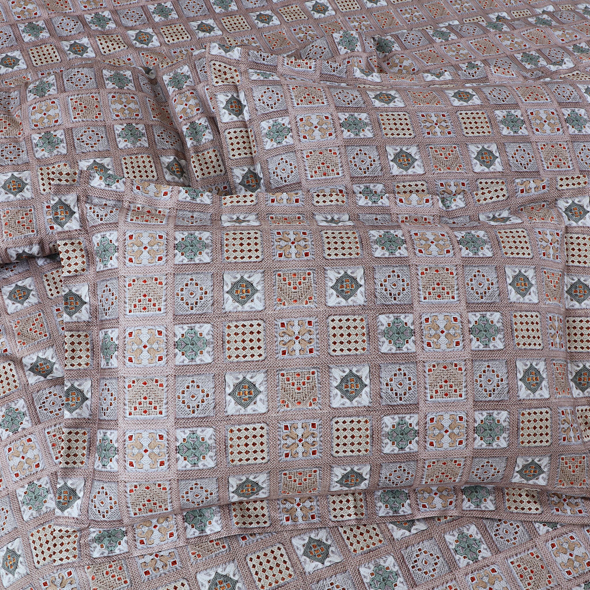Malako Basel Bedding Set - Brown Abstract 100% Cotton King Size Bedsheet With Comforter