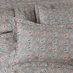 Malako Basel Taupe Brown Paisley 350 TC 100% Cotton King Size Bedsheet/Duvet Cover