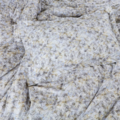 Malako Caèn White & Yellow Abstract 400 TC 100% Cotton King Size Bedsheet/Duvet Cover