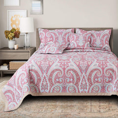 red quilted bedspread king size