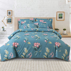 blue quilted bedding