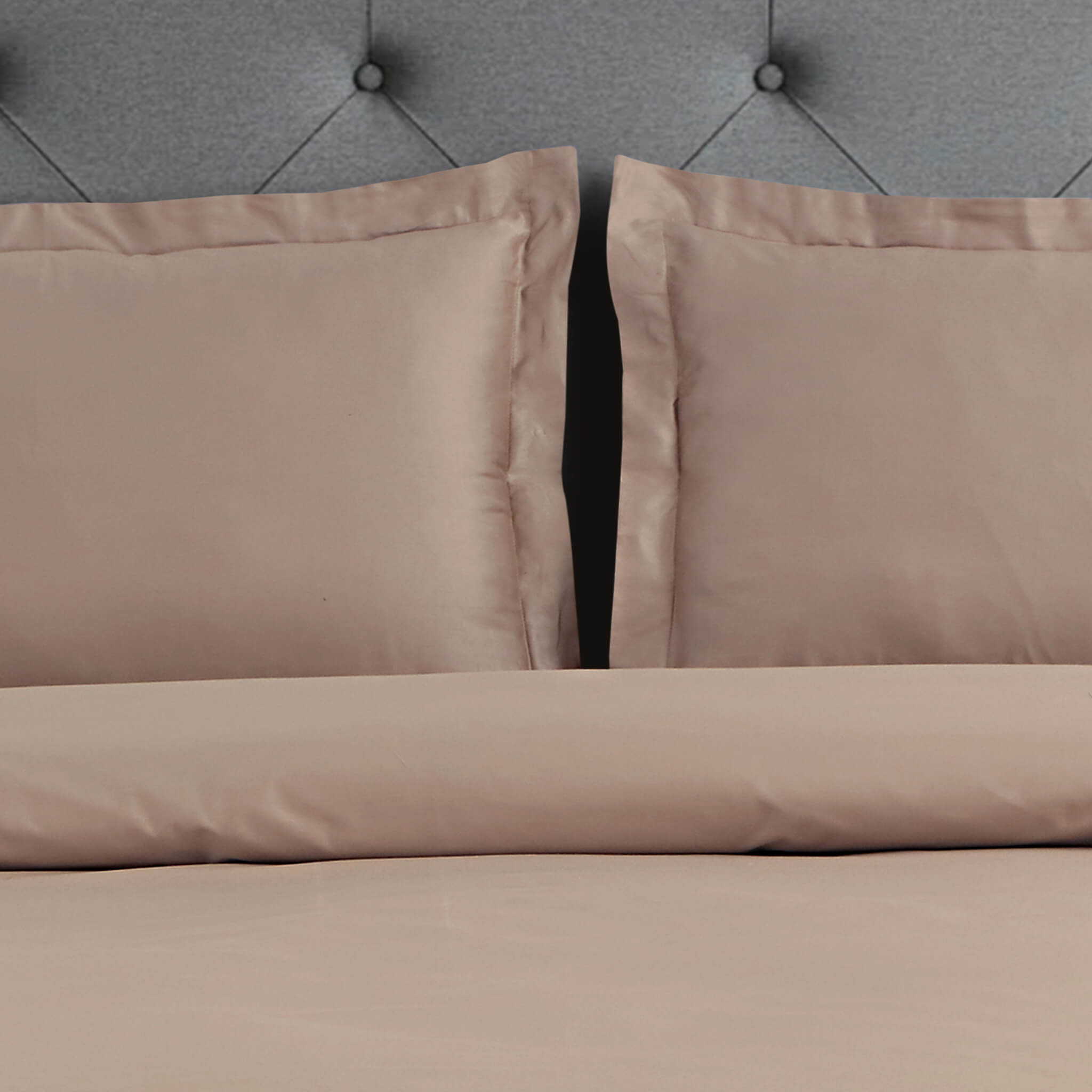 Malako Vibrant Solid Coffee Brown 500 TC King Size 100% Cotton Bed Sheet With 2 Plain Pillow Covers