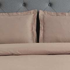 Malako Vibrant Solid Coffee Brown 500 TC King Size 100% Cotton Bed Sheet With 2 Plain Pillow Covers