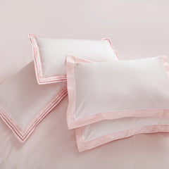 Petal Soft Vivid Embroidered Duvet Cover Set - Peach 100% Cotton King Size Duvet Set