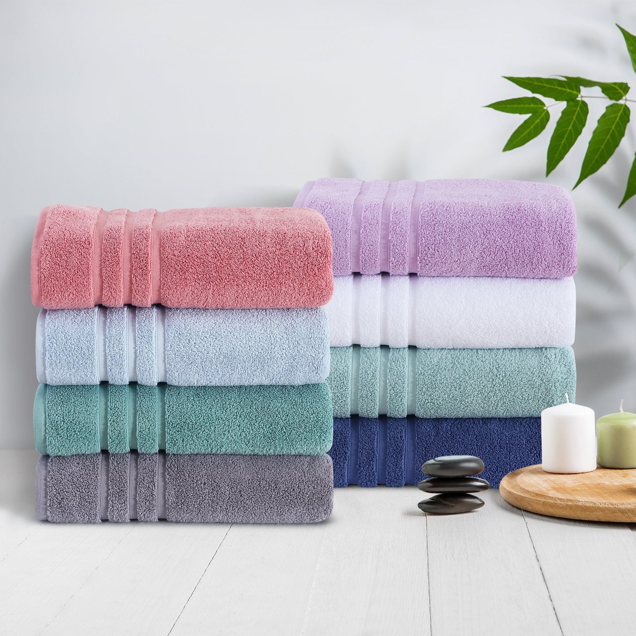 Malako 100% Cotton Zero Twist Towels, Pure Cotton Bath and Hand Towels ...