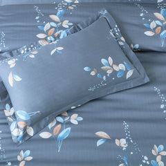 Malako 500TC 100% Cotton King Size Air Force Blue Fleur Botanique Bedding Collection - MALAKO