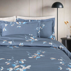 Malako 500TC 100% Cotton King Size Air Force Blue Fleur Botanique Bedding Collection - MALAKO