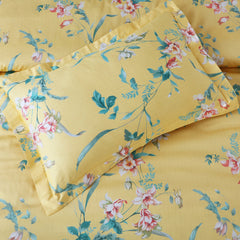 Malako 500TC 100% Cotton King Size Yellow Fleur Botanique Bedding Collection - MALAKO
