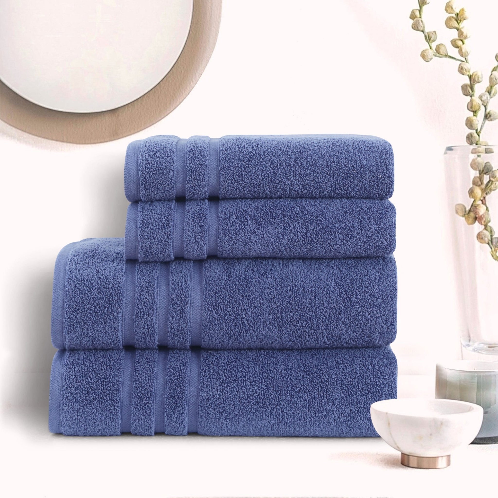 Malako Blue 100% Cotton Zero Twist Towel (600GSM) - MALAKO