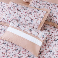 Malako Caèn 500TC 100% Cotton Rose Peach 7 Piece Flannel Dohar Set - MALAKO