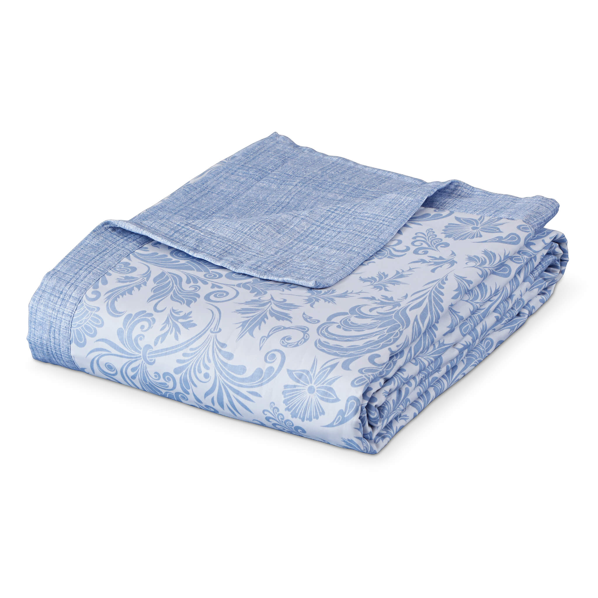 Malako Fine Flannel Pigeon Blue Ethnic 100% Cotton (Flannel Filler) Double Bed Dohar - MALAKO