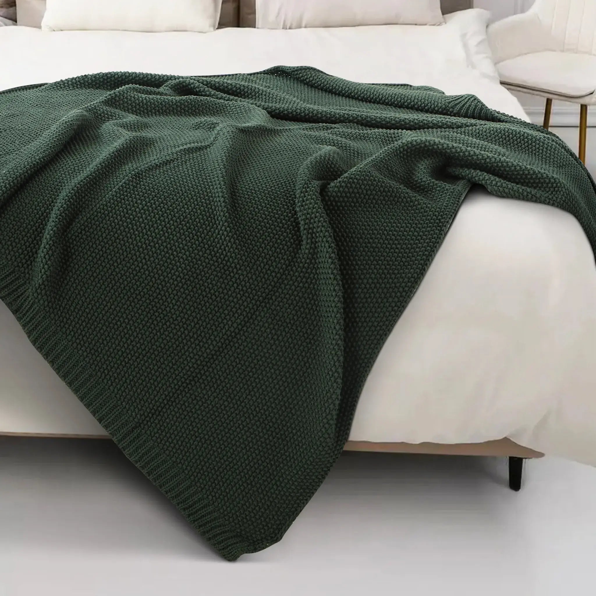 Malako Forrest Green Premium Knitted Throw - MALAKO