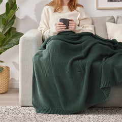 Malako Forrest Green Premium Knitted Throw - MALAKO