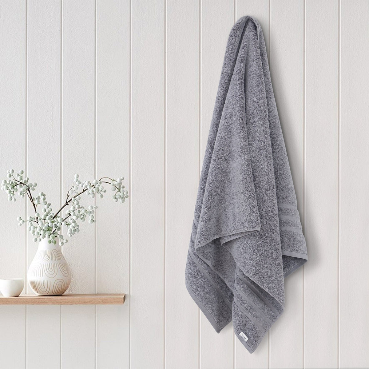 Malako Grey 100% Cotton Zero Twist Towel (600GSM) - MALAKO