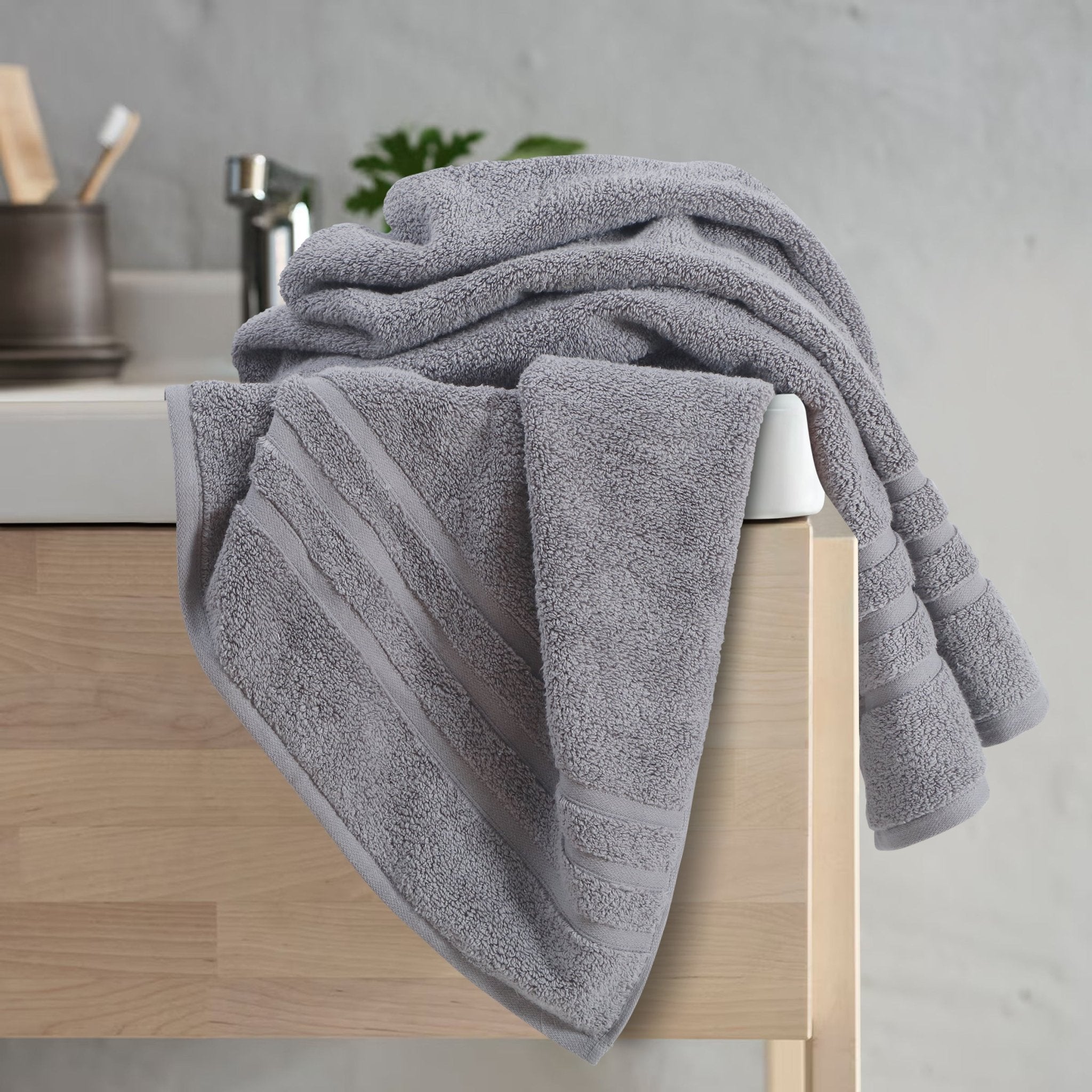 Malako Grey 100% Cotton Zero Twist Towel (600GSM) - MALAKO