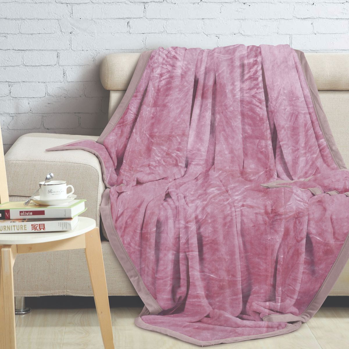 Malako Heavy Plush Pink Double Blanket - MALAKO