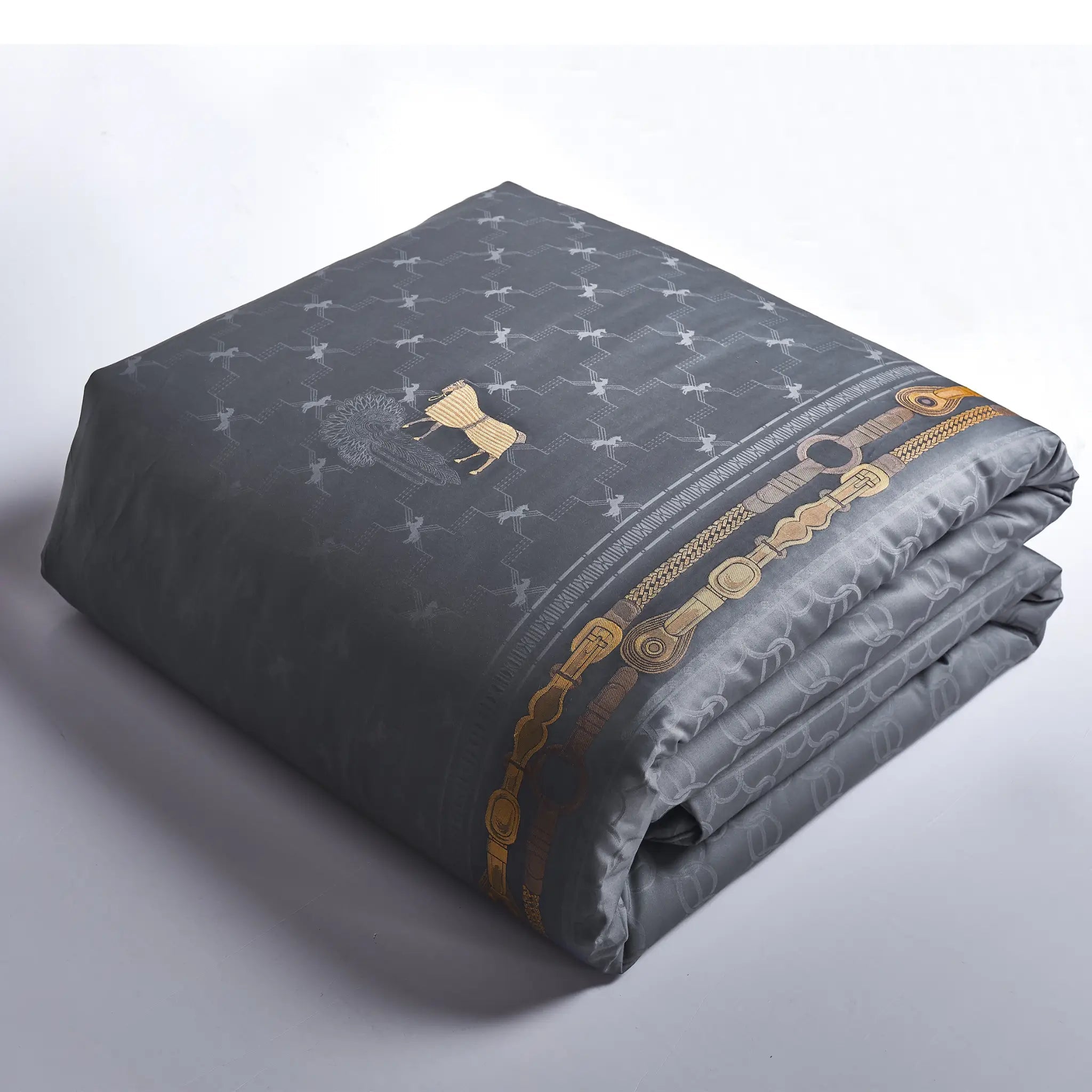 Malako Italian Opulence 800 TC Grey Jacquard Super King Size 100% Egyptian Cotton Bed Sheet/Duvet Cover - MALAKO