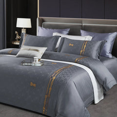 Malako Italian Opulence 800 TC Grey Jacquard Super King Size 100% Egyptian Cotton Bed Sheet/Duvet Cover - MALAKO