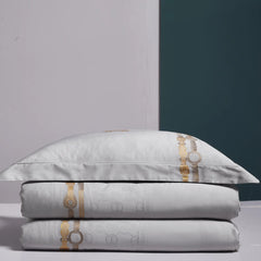 Malako Italian Opulence 800 TC Silver Jacquard Super King Size 100% Egyptian Cotton Bed Sheet/Duvet Cover - MALAKO