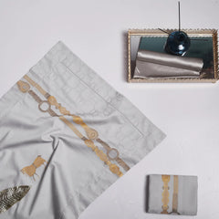 Malako Italian Opulence 800 TC Silver Jacquard Super King Size 100% Egyptian Cotton Bed Sheet/Duvet Cover - MALAKO