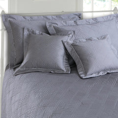 Malako Kairo 500 TC Pearl River Grey Solid King Size 100% Cotton Quilted Bed Cover Set - MALAKO