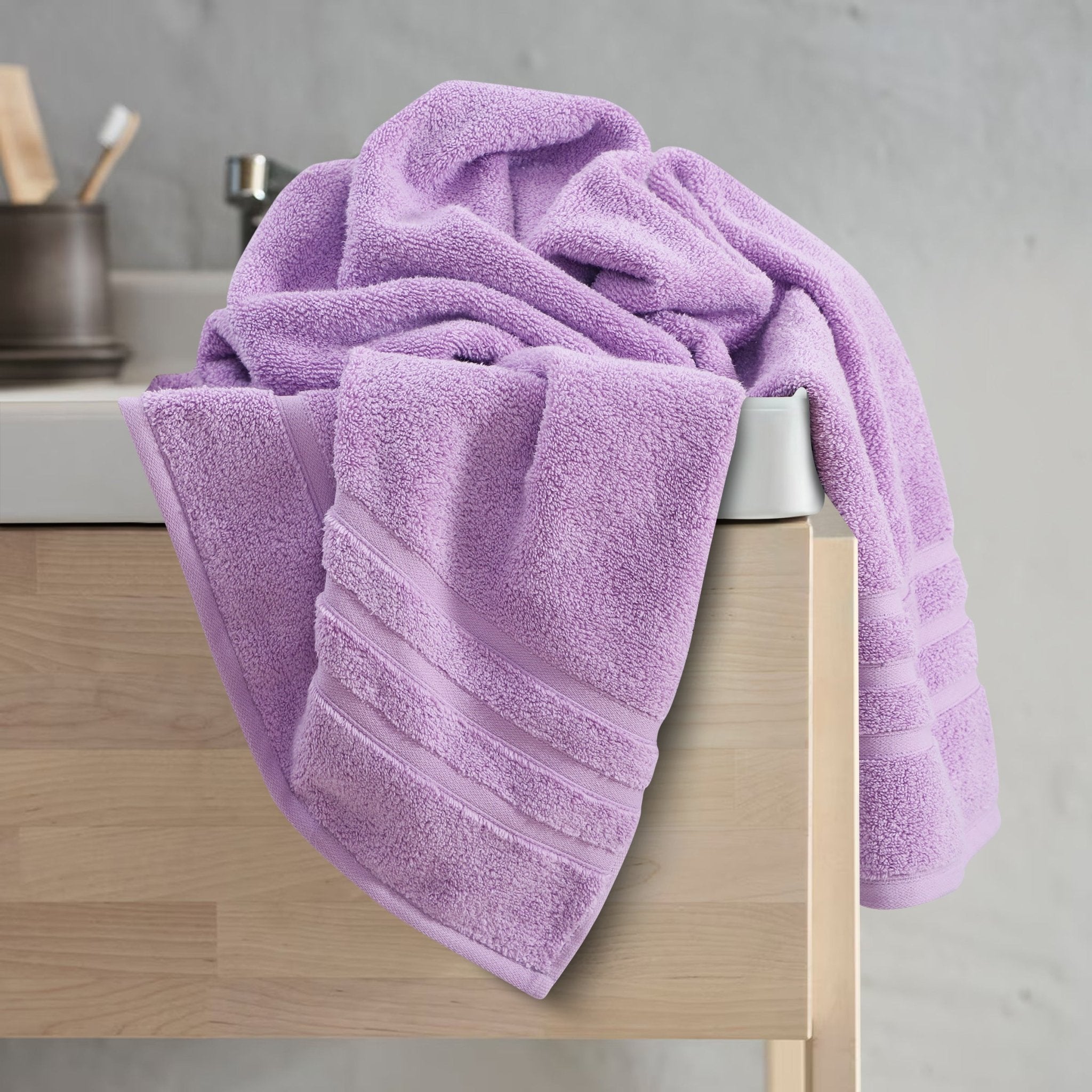 Malako Lilac 100% Cotton Zero Twist Towel (600GSM) - MALAKO