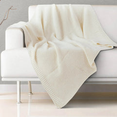 Malako Off White Premium Knitted Throw - MALAKO