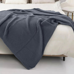 Malako Porpoise Grey Premium Knitted Throw - MALAKO