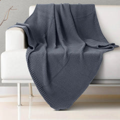Malako Porpoise Grey Premium Knitted Throw - MALAKO
