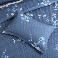 Malako Royale Quilted Bed Cover - Blue 100% Cotton King Size Bedspread - MALAKO