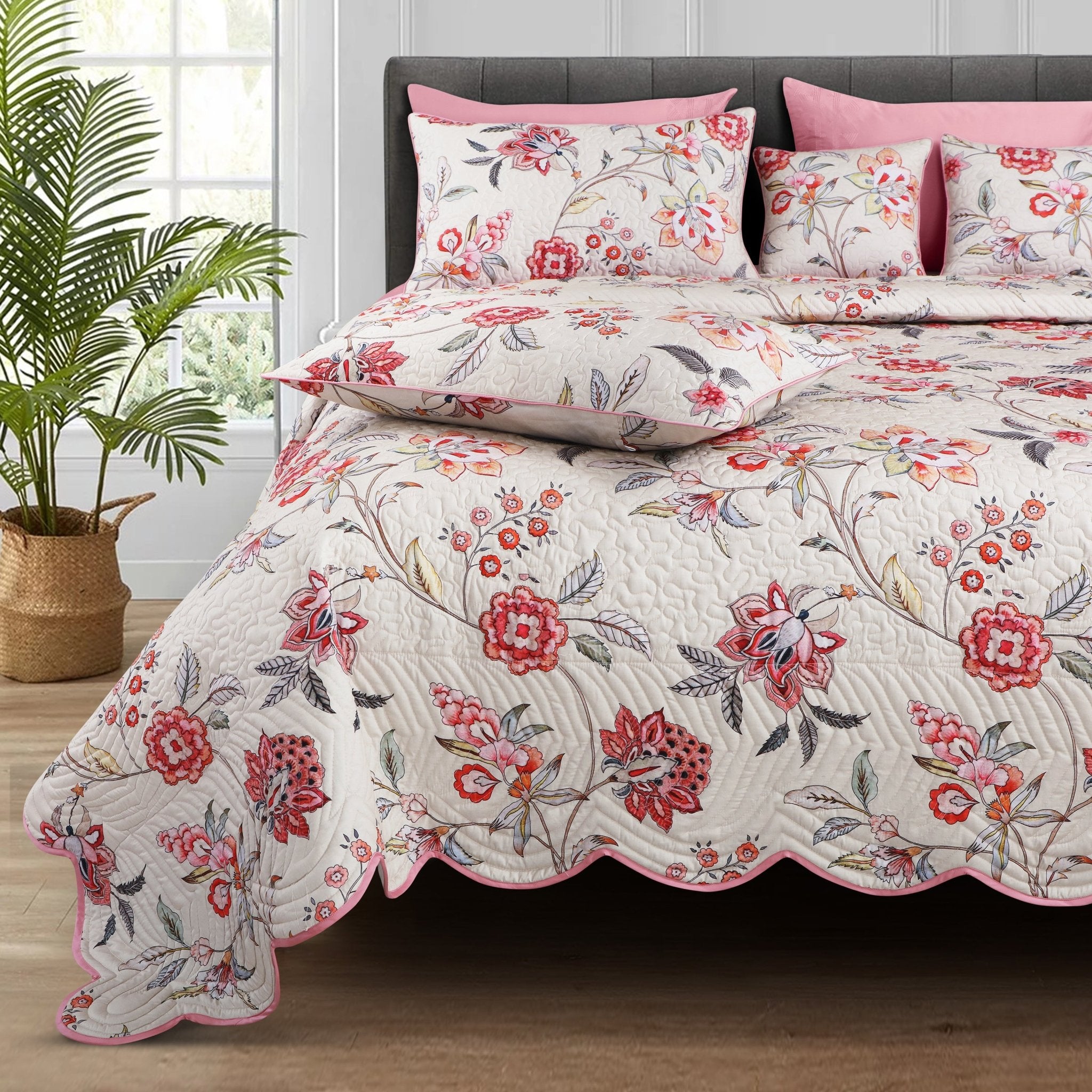 Malako Royale Quilted Bed Cover - Fohn 100% Cotton King Size Bedspread - MALAKO