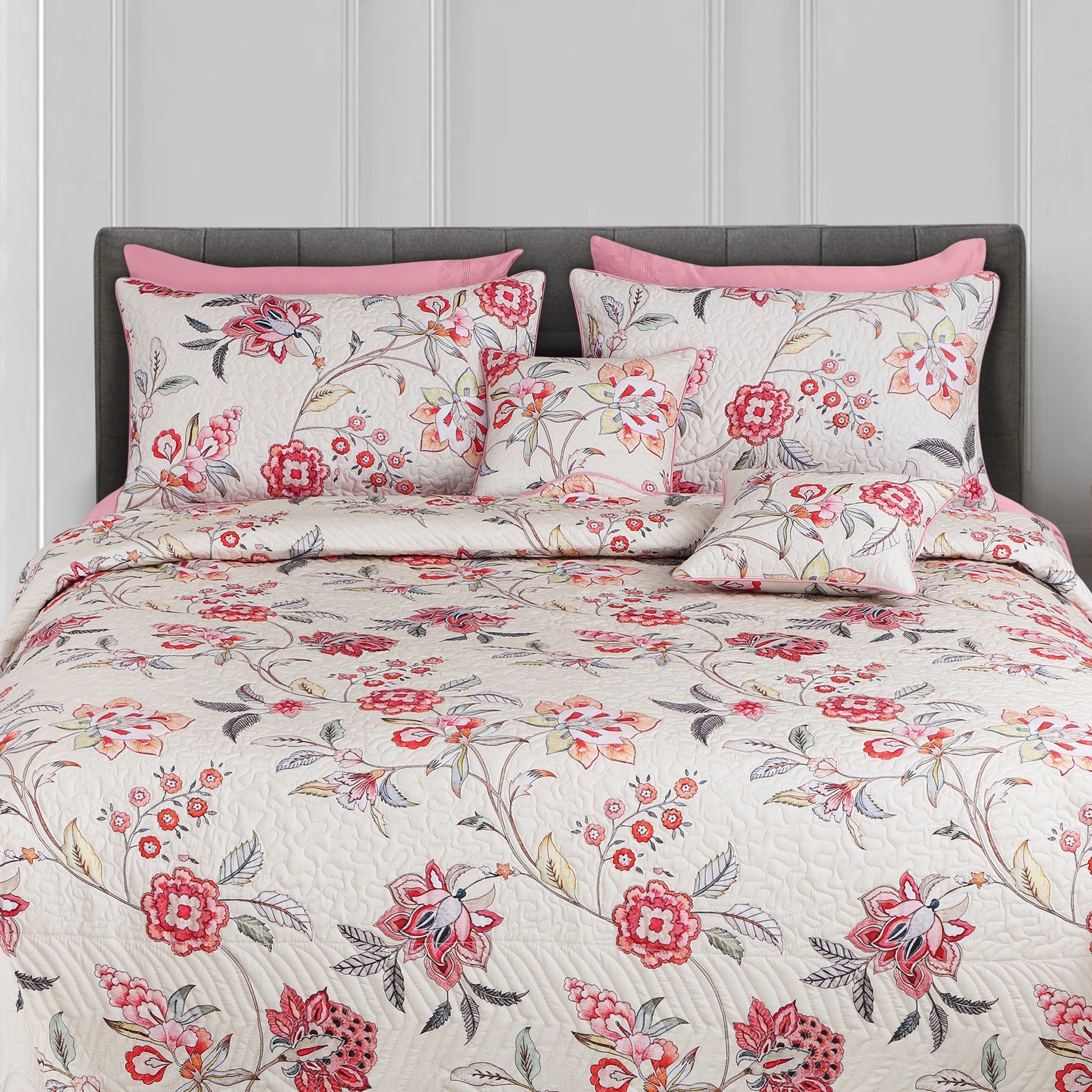 Malako Royale Quilted Bed Cover - Fohn 100% Cotton King Size Bedspread - MALAKO