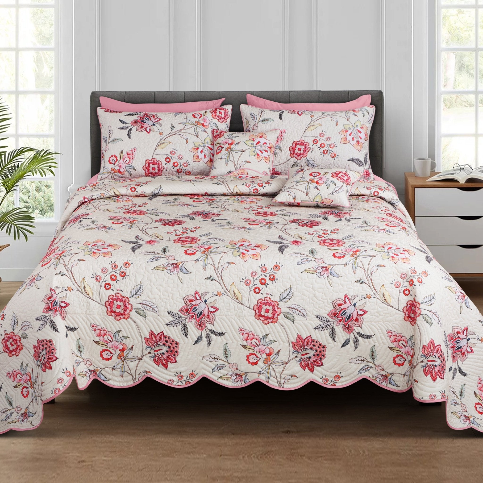 Malako Royale Quilted Bed Cover - Fohn 100% Cotton King Size Bedspread - MALAKO