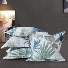 Malako Royale White Botanical 100% Cotton King Size Quilted Bedspread - MALAKO