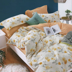 Malako Royale XL Bed Sheet - White Floral King Size 100% Cotton Bedsheet With 2 Pillow Covers