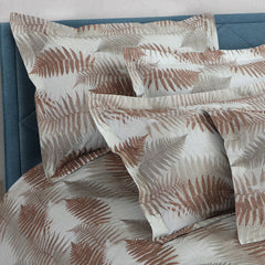 Malako Royale XL Forest Brown Botanic 100% Cotton King Size Bed Sheet/Bedding Set - MALAKO