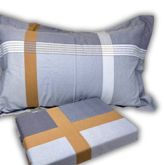 Malako Royale XL Grey Geometric 100% Cotton King Size Bed Sheet - MALAKO