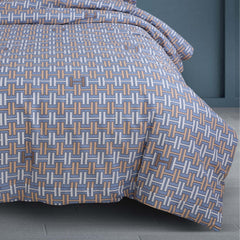 Malako Royale XL Grey & Yellow Abstract 100% Cotton King Size 6 Piece Comforter Set - MALAKO